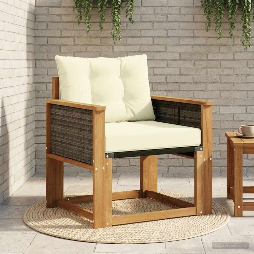 Udendørs Mellem Sofa Massivt Akacietræ Naturfarvet