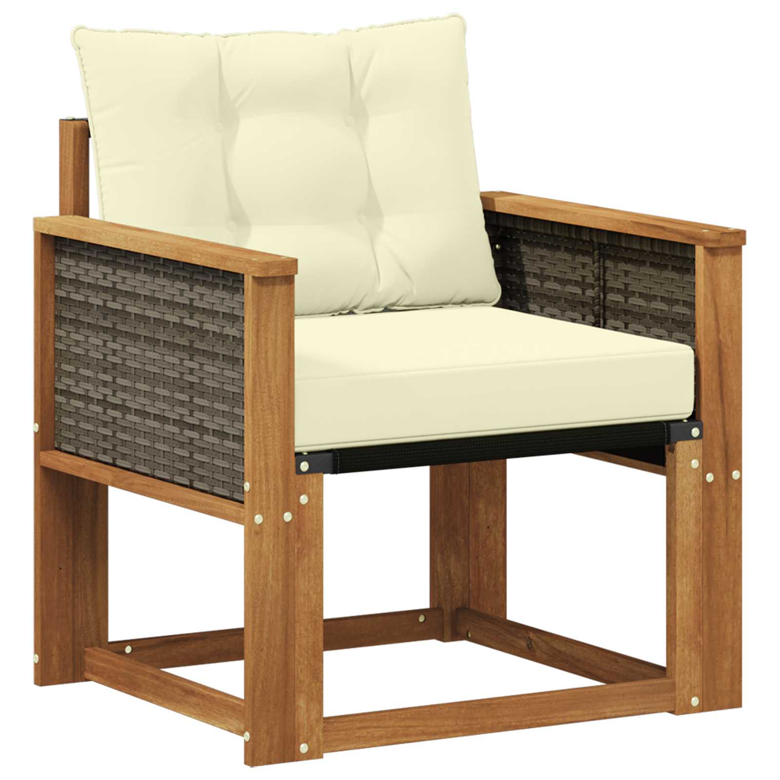 Udendørs Mellem Sofa Massivt Akacietræ Naturfarvet