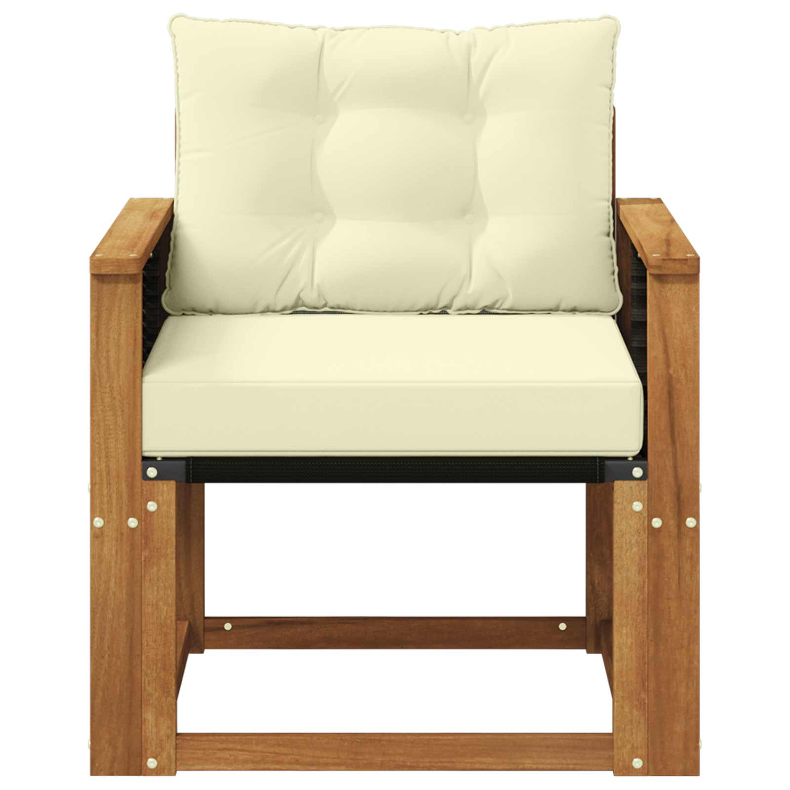 Udendørs Mellem Sofa Massivt Akacietræ Naturfarvet
