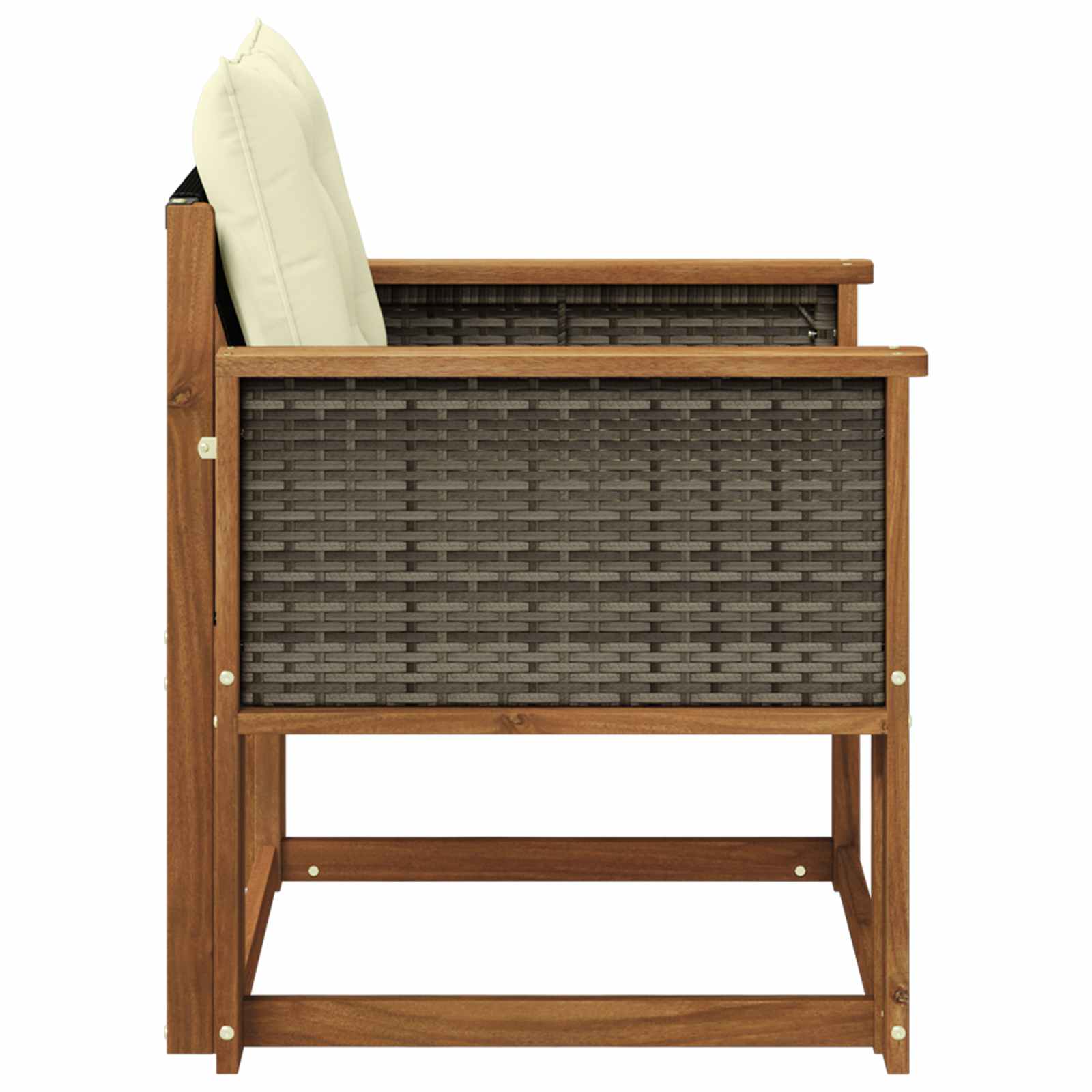 Udendørs Mellem Sofa Massivt Akacietræ Naturfarvet