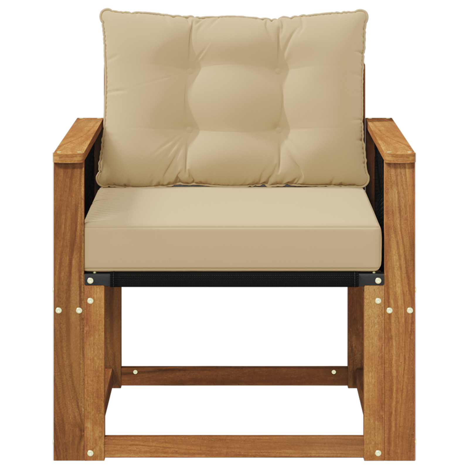 Udendørs Mellem Sofa Massivt Akacietræ Naturfarvet