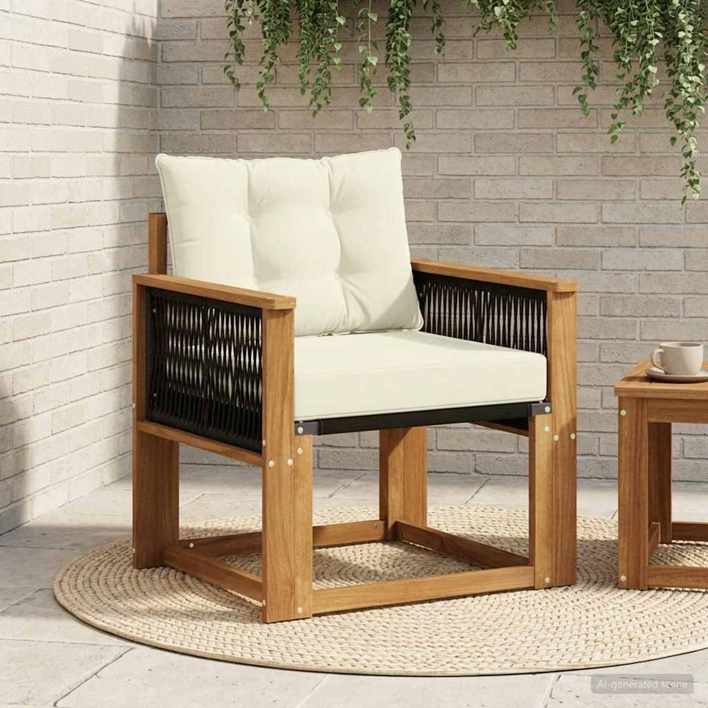 Udendørs Mellem Sofa Massivt Akacietræ Naturfarvet