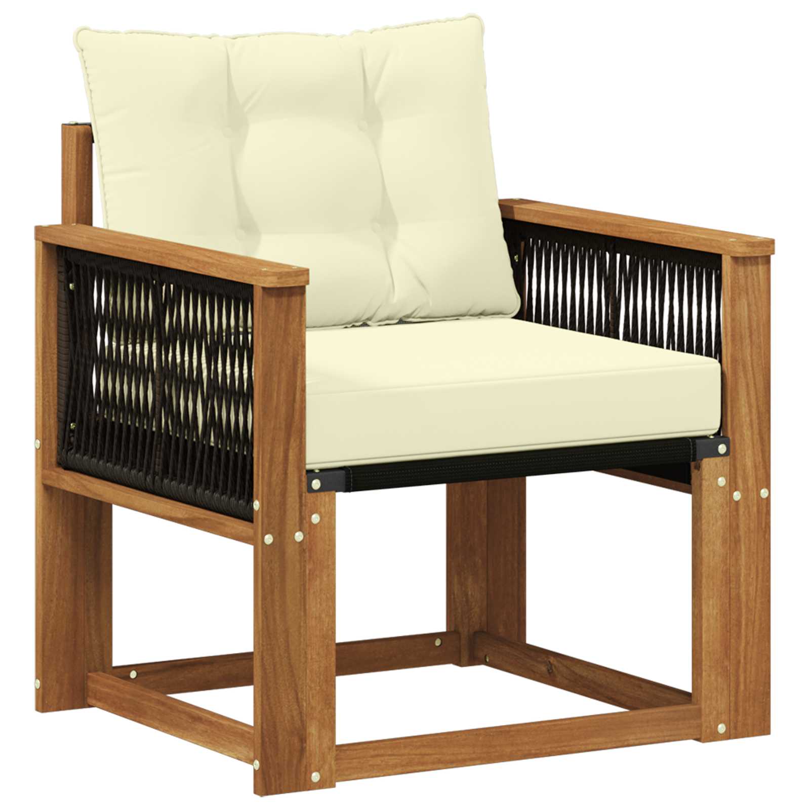 Udendørs Mellem Sofa Massivt Akacietræ Naturfarvet