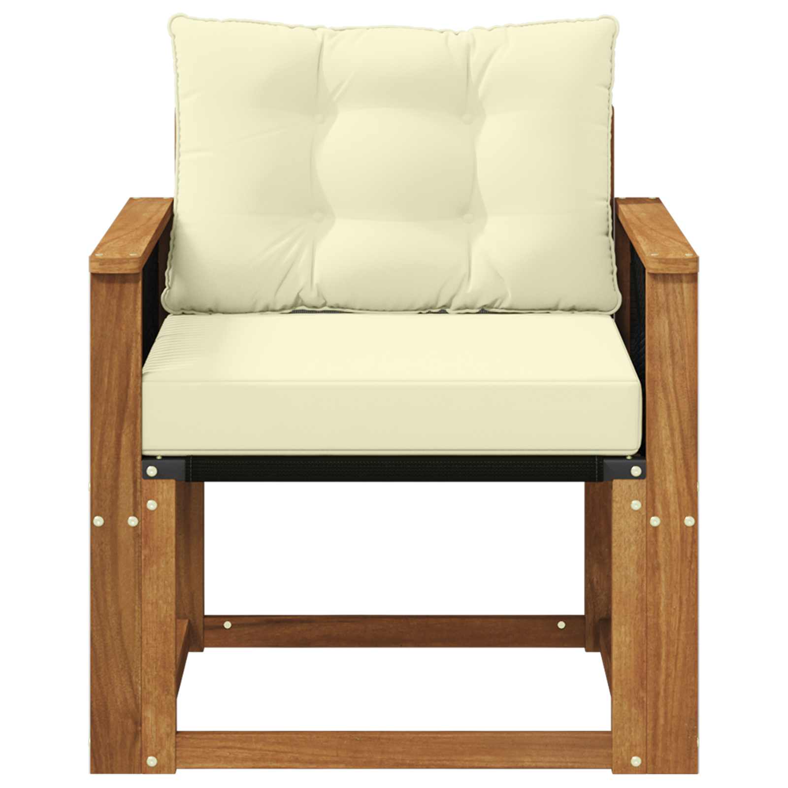 Udendørs Mellem Sofa Massivt Akacietræ Naturfarvet