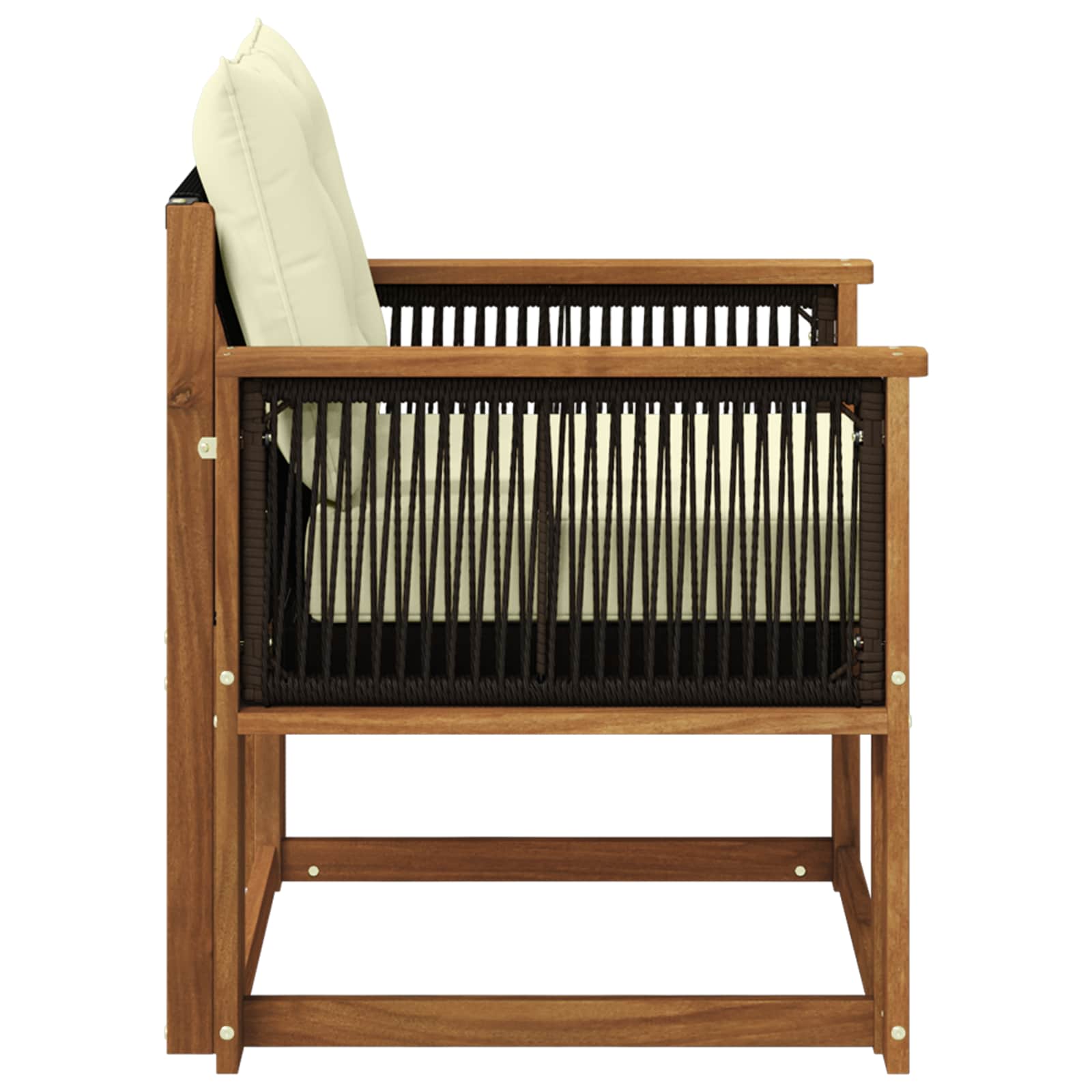 Udendørs Mellem Sofa Massivt Akacietræ Naturfarvet