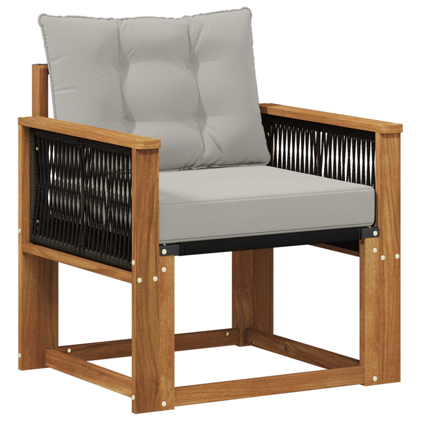 Udendørs Mellem Sofa Massivt Akacietræ Naturfarvet