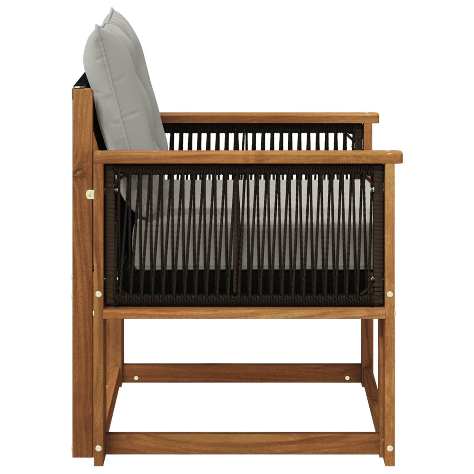 Udendørs Mellem Sofa Massivt Akacietræ Naturfarvet