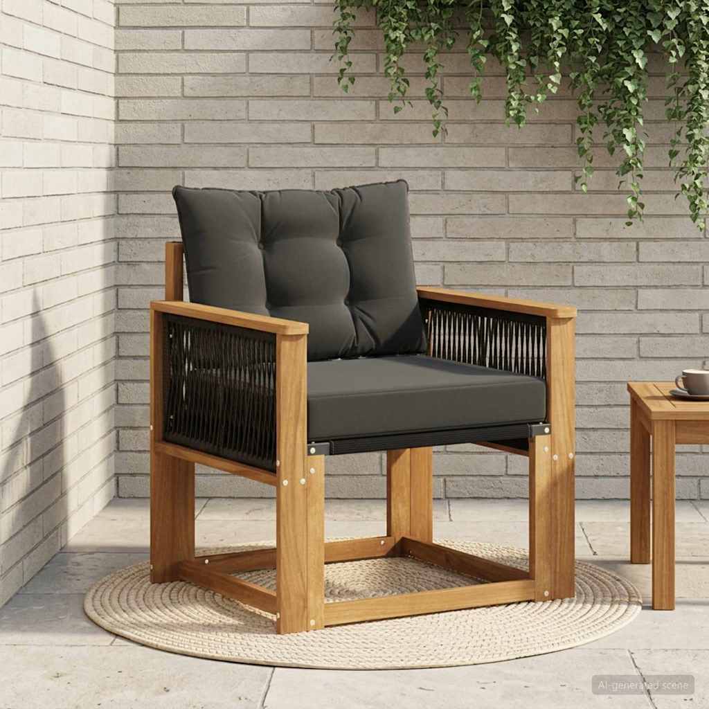 Udendørs Mellem Sofa Massivt Akacietræ Naturfarvet