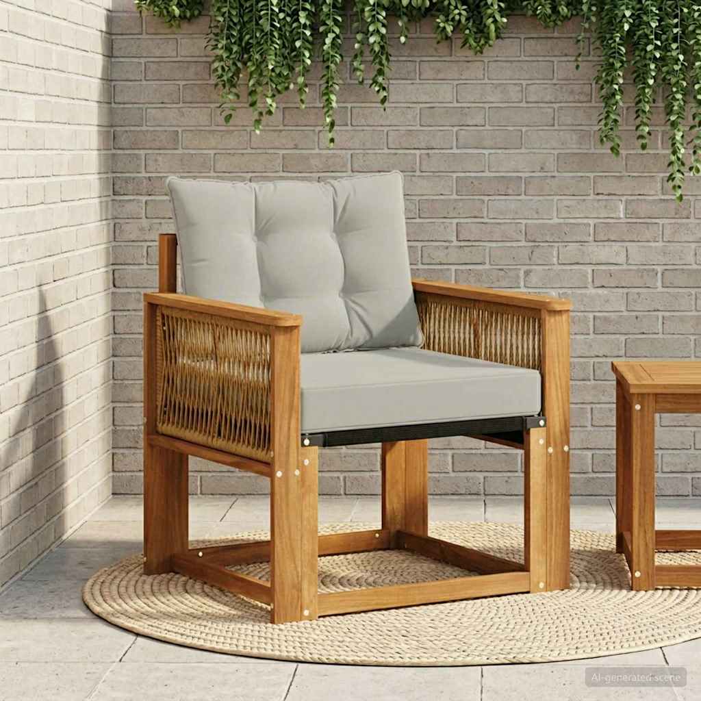 Udendørs sofa Massivt Akacietræ Naturfarvet