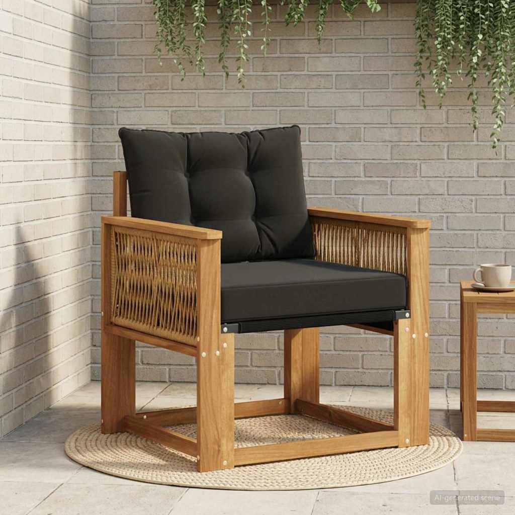 Udendørs Mellem Sofa Massivt Akacietræ Naturfarvet