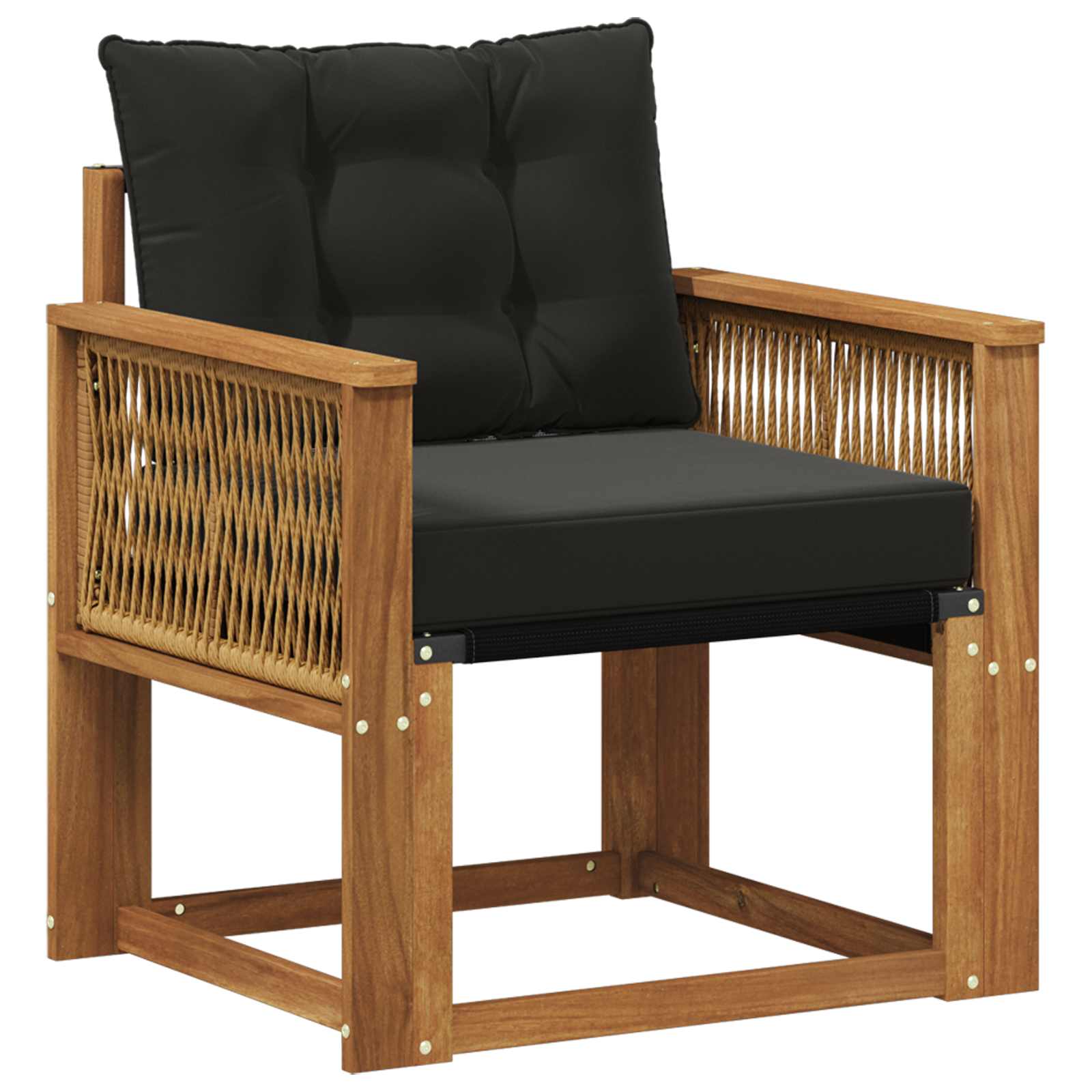 Udendørs Mellem Sofa Massivt Akacietræ Naturfarvet