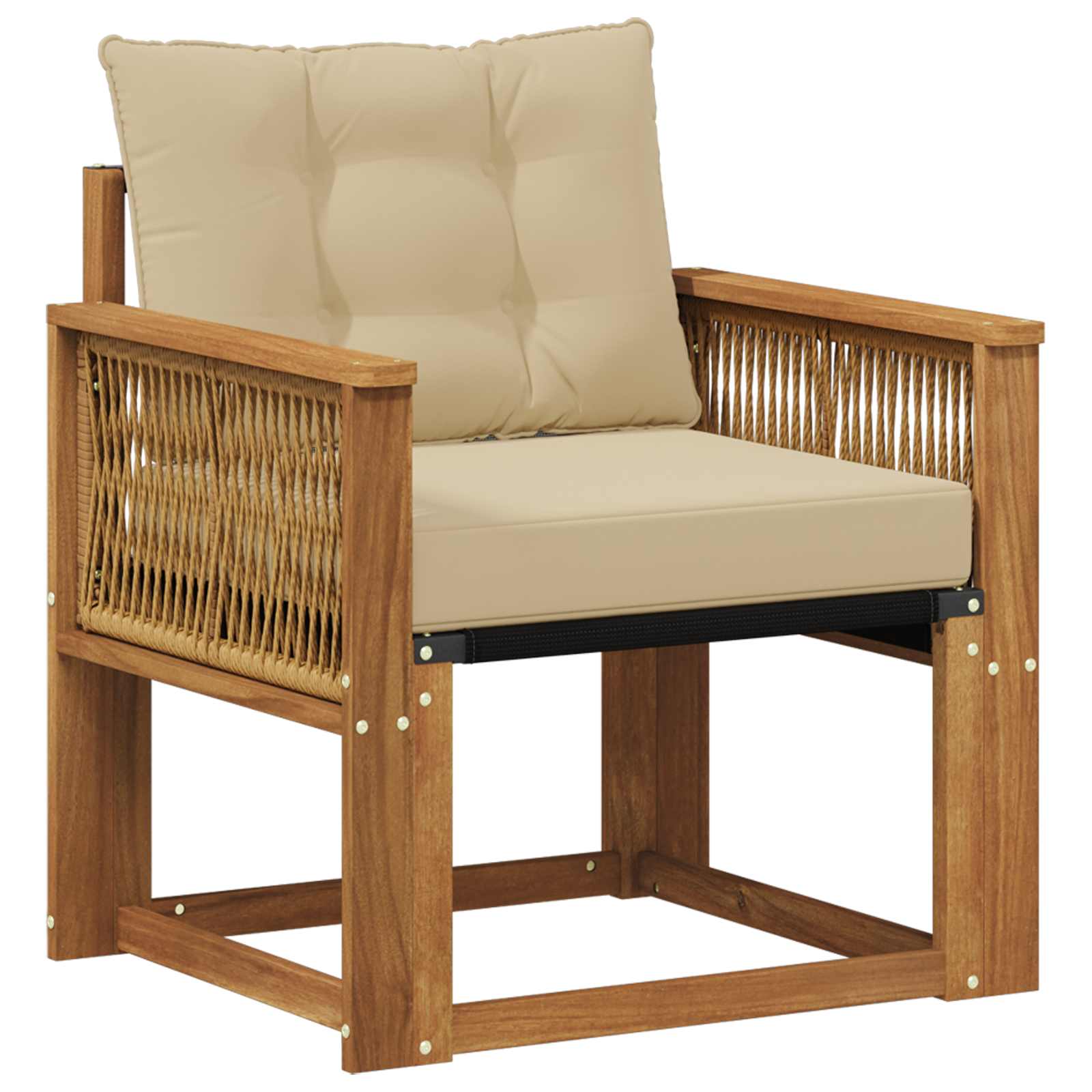 Udendørs Mellem Sofa Massivt Akacietræ Naturfarvet