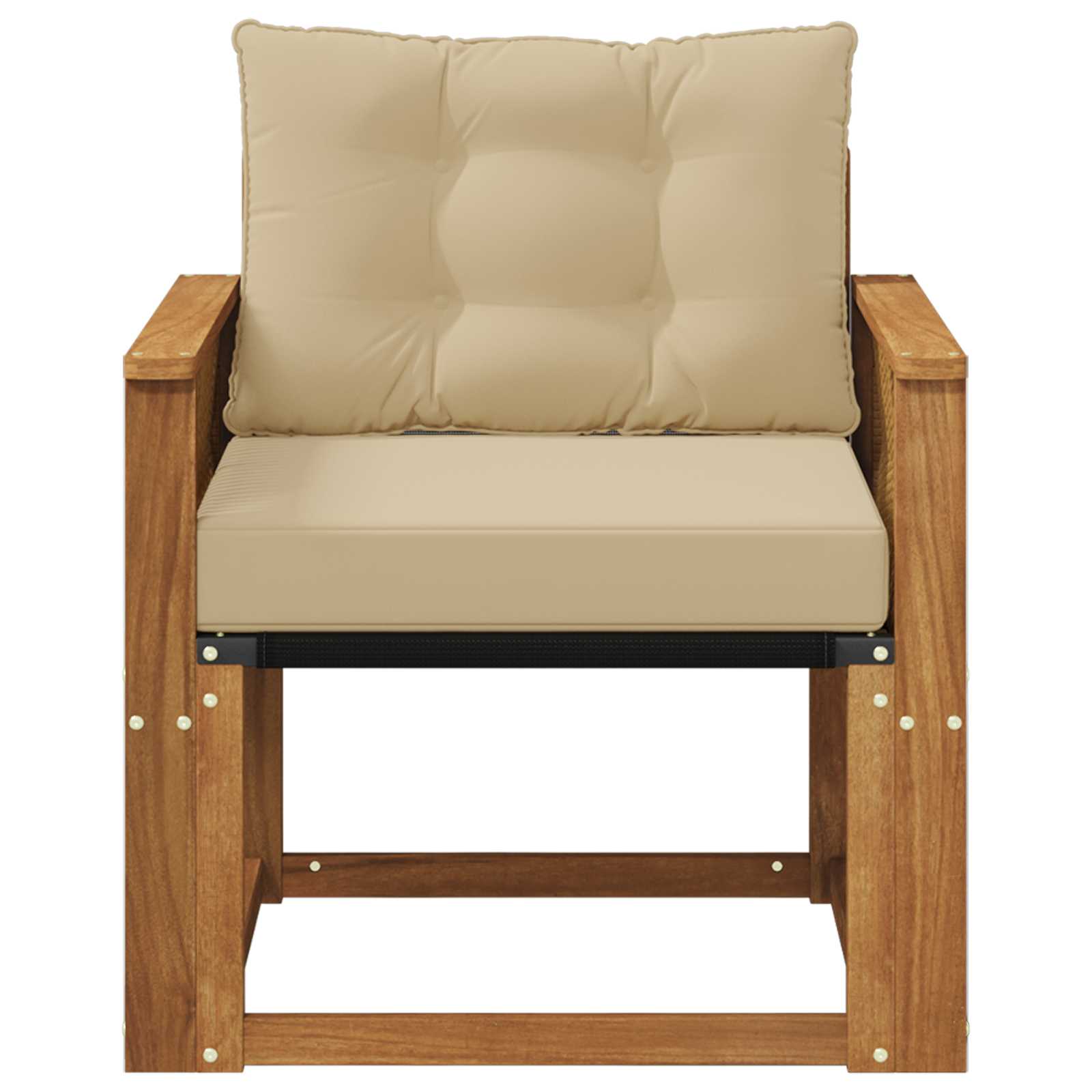 Udendørs Mellem Sofa Massivt Akacietræ Naturfarvet