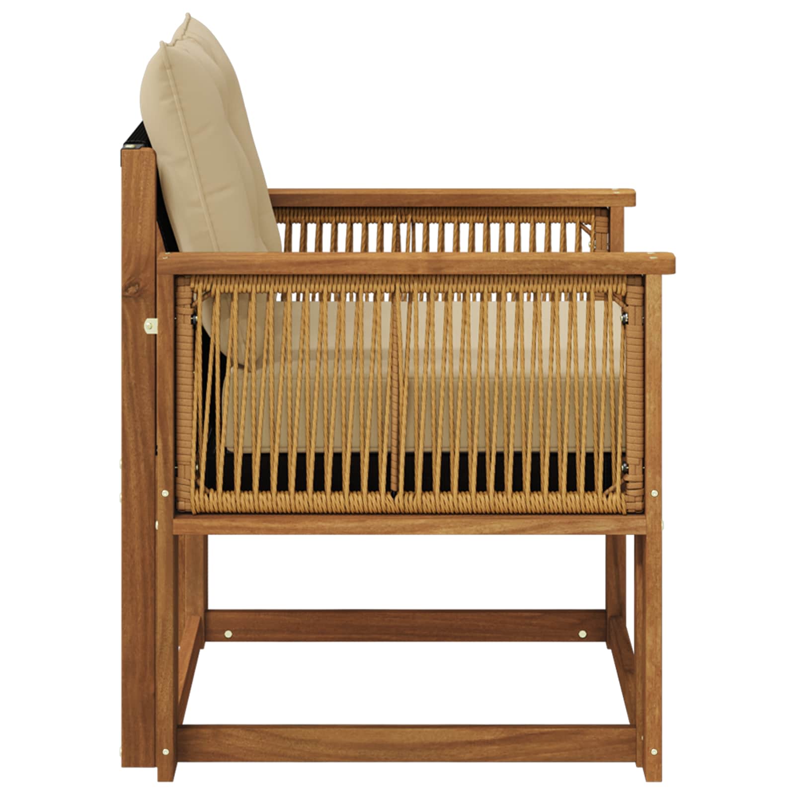 Udendørs Mellem Sofa Massivt Akacietræ Naturfarvet