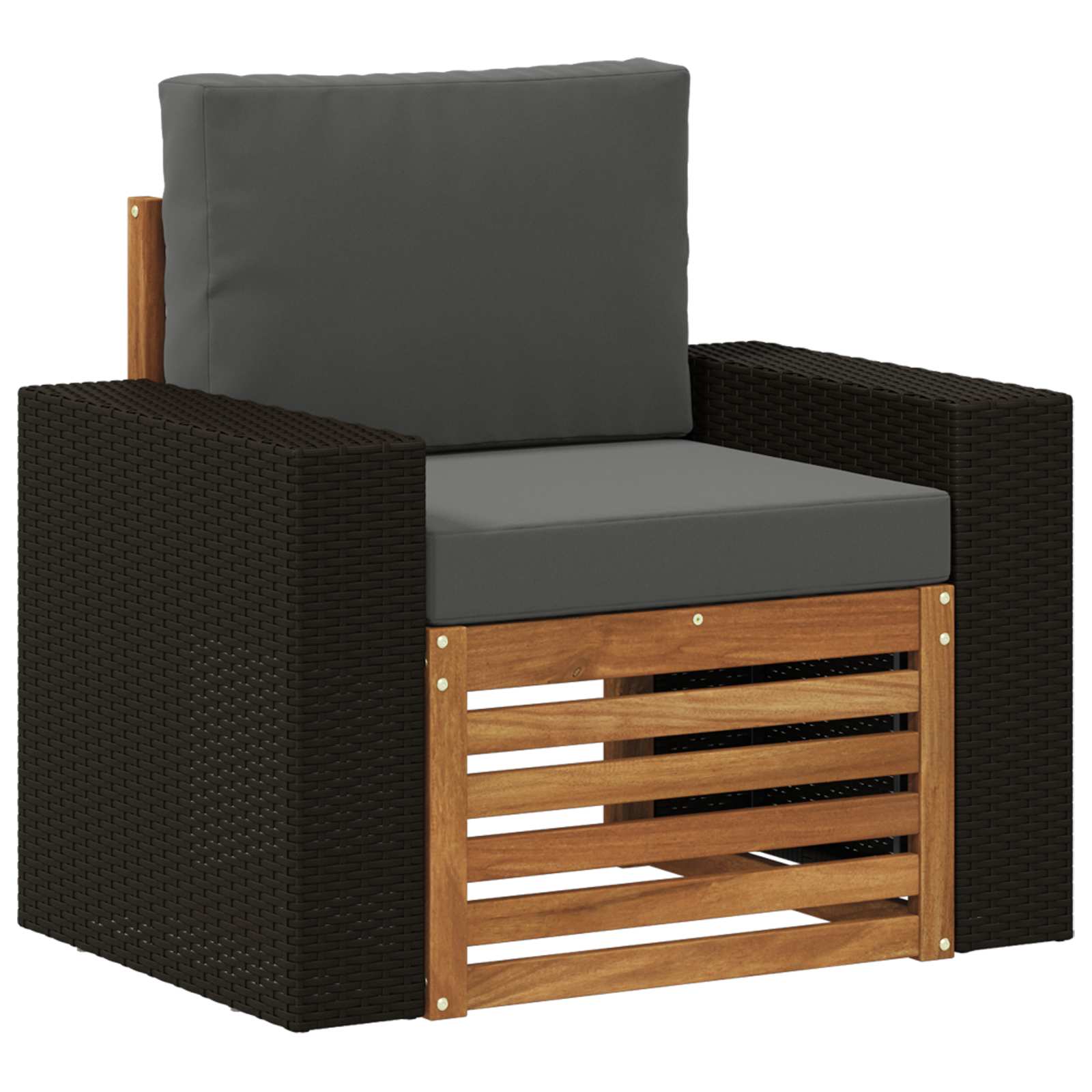 Udendørs Mellem Sofa Massivt Akacietræ Naturfarvet