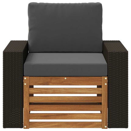 Udendørs Mellem Sofa Massivt Akacietræ Naturfarvet