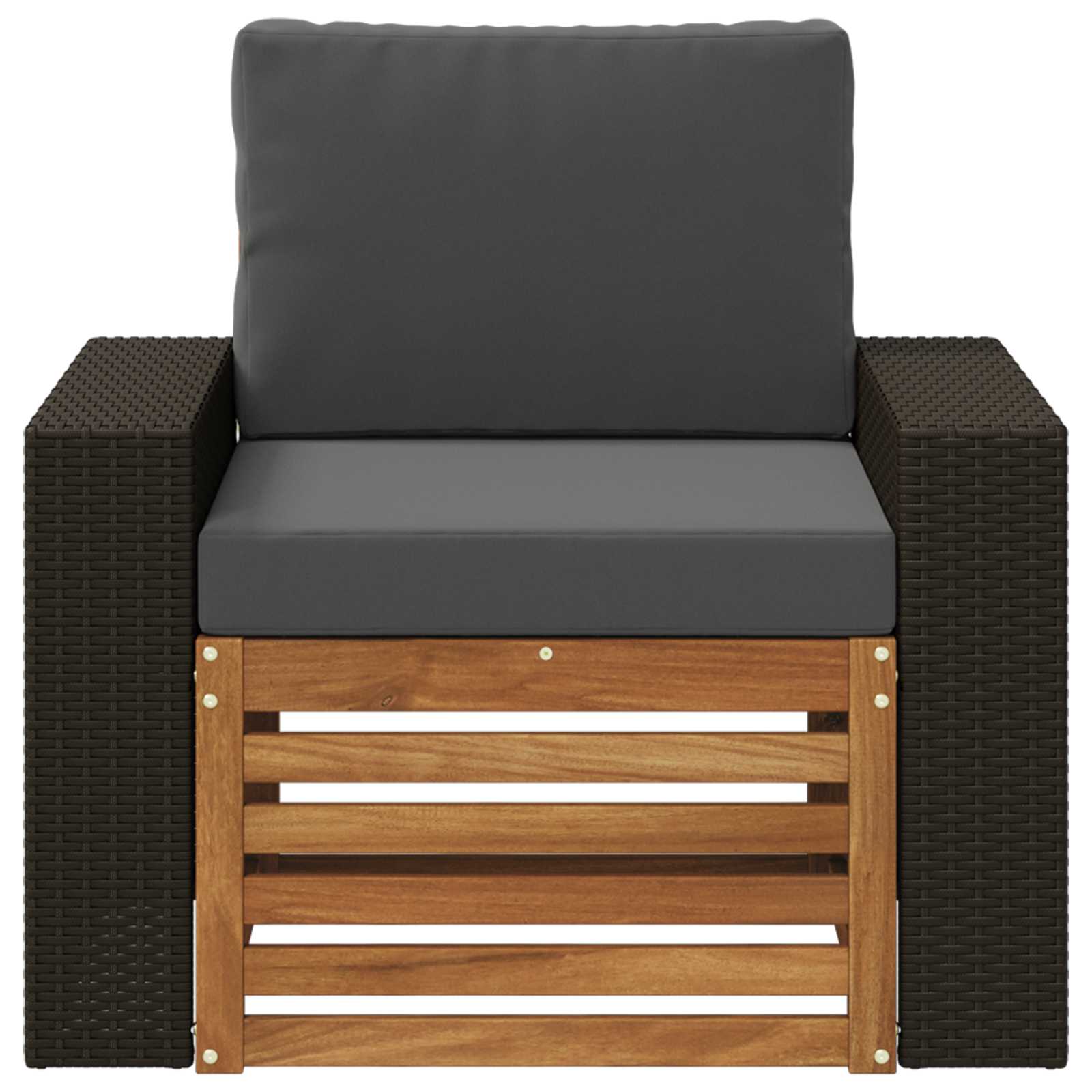 Udendørs Mellem Sofa Massivt Akacietræ Naturfarvet