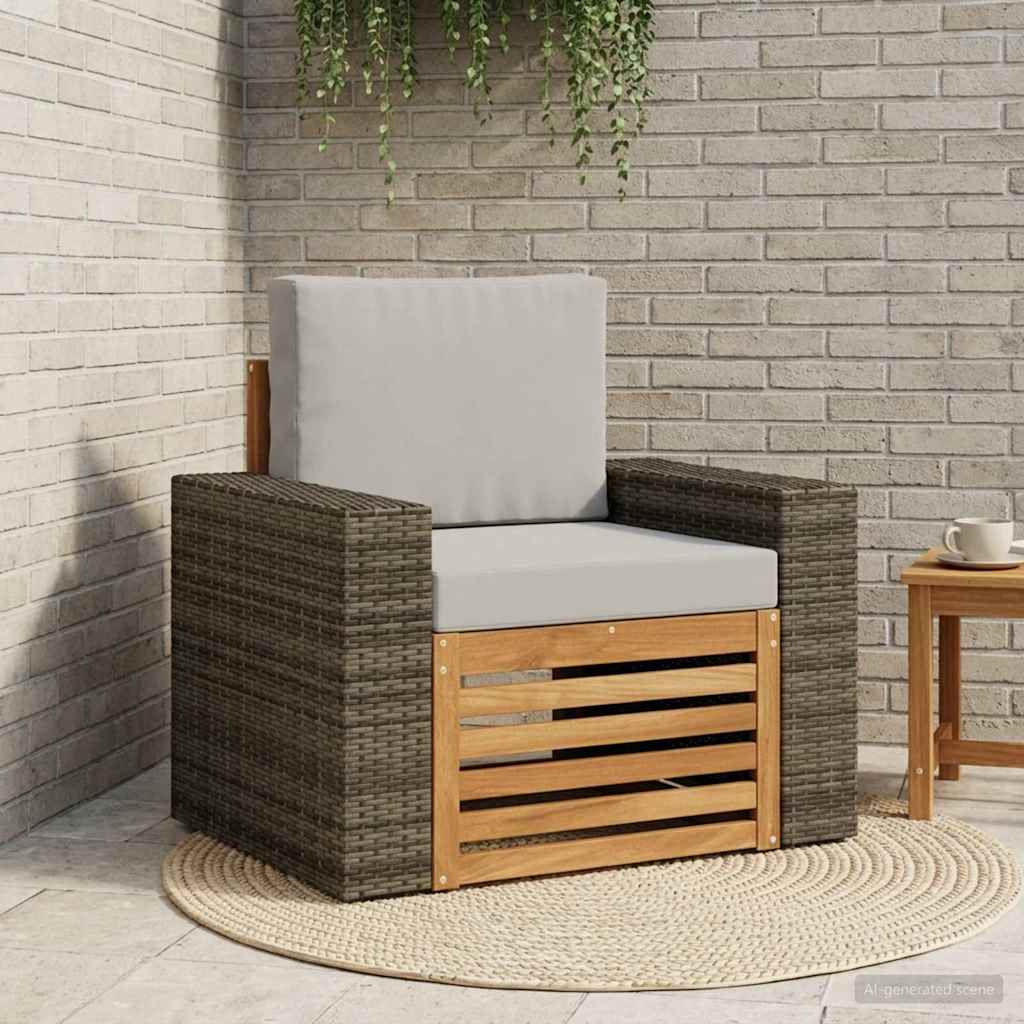 Udendørs Mellem Sofa Massivt Akacietræ Naturfarvet