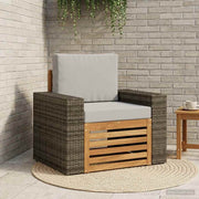 Udendørs Mellem Sofa Massivt Akacietræ Naturfarvet