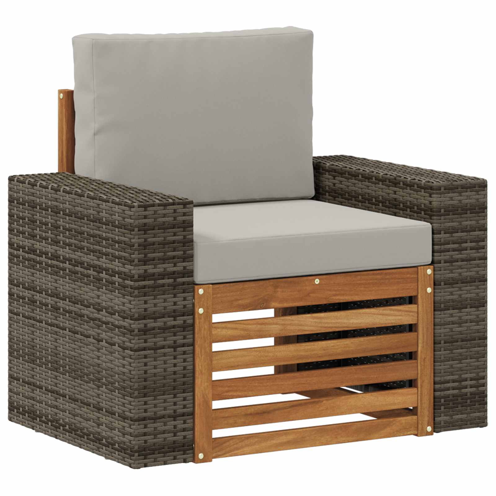 Udendørs Mellem Sofa Massivt Akacietræ Naturfarvet