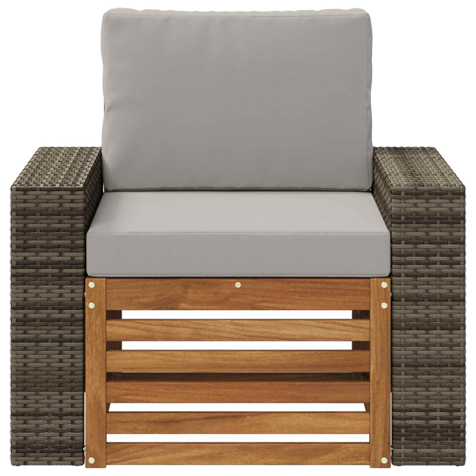 Udendørs Mellem Sofa Massivt Akacietræ Naturfarvet