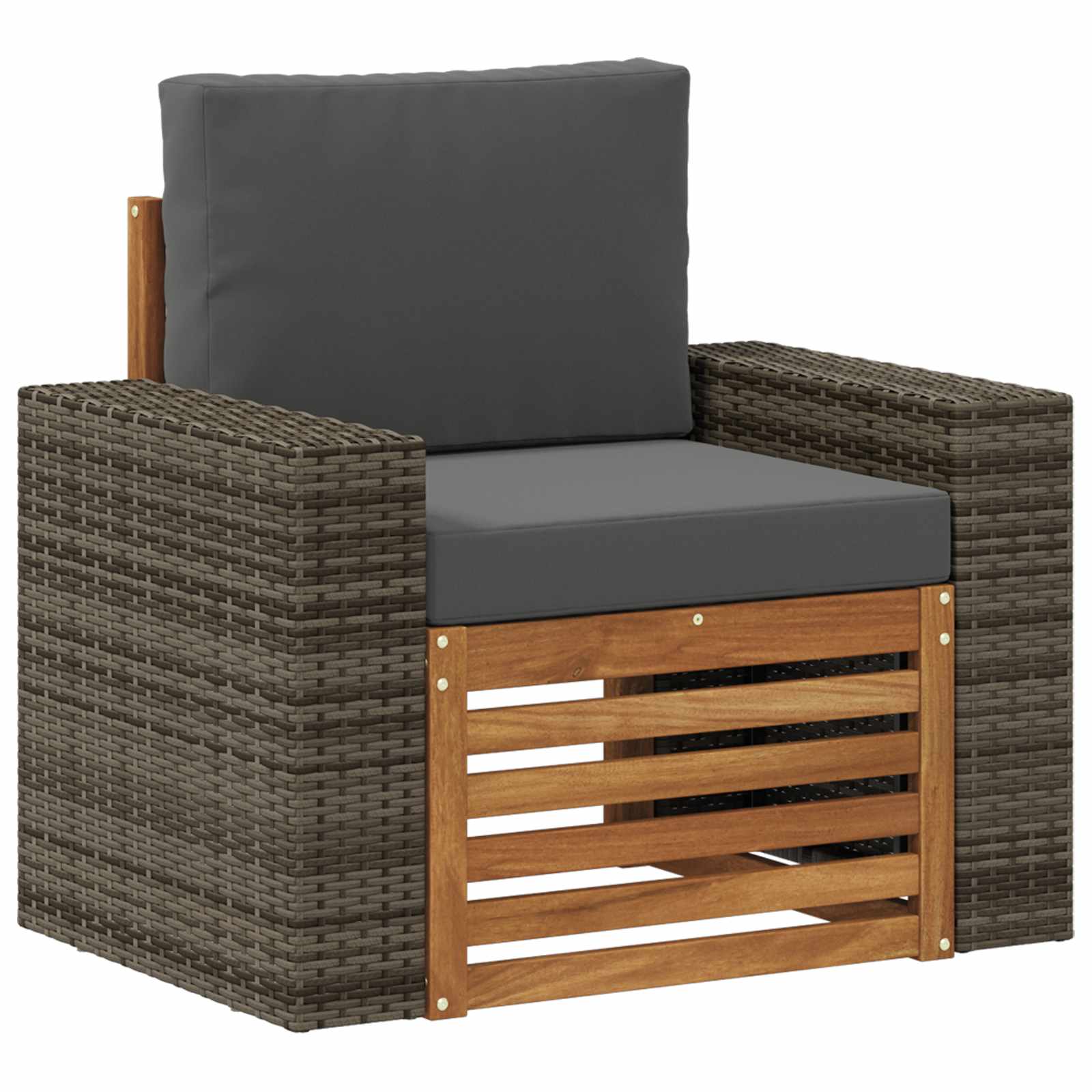 Udendørs Mellem Sofa Massivt Akacietræ Naturfarvet