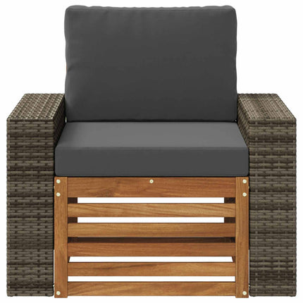 Udendørs Mellem Sofa Massivt Akacietræ Naturfarvet