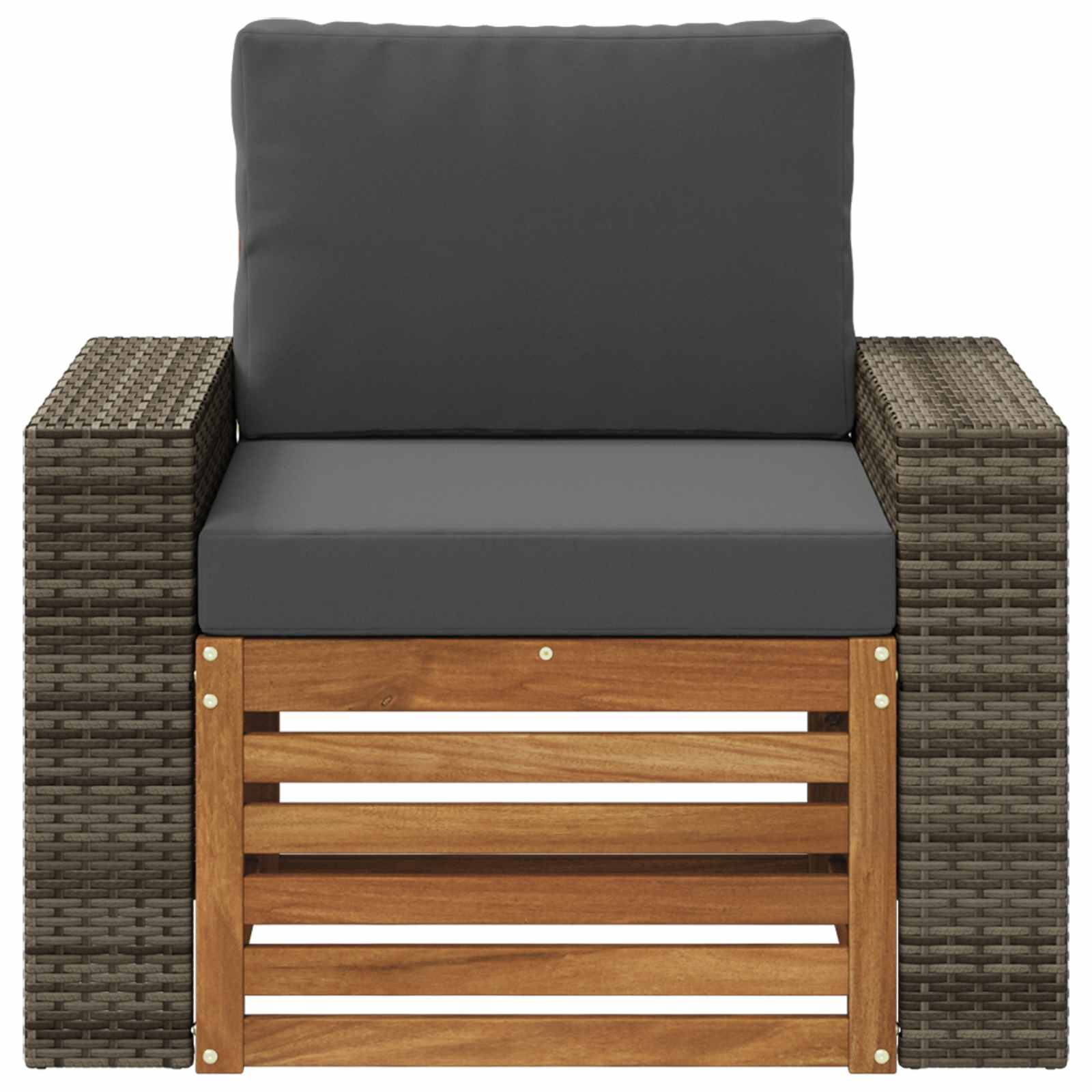 Udendørs Mellem Sofa Massivt Akacietræ Naturfarvet