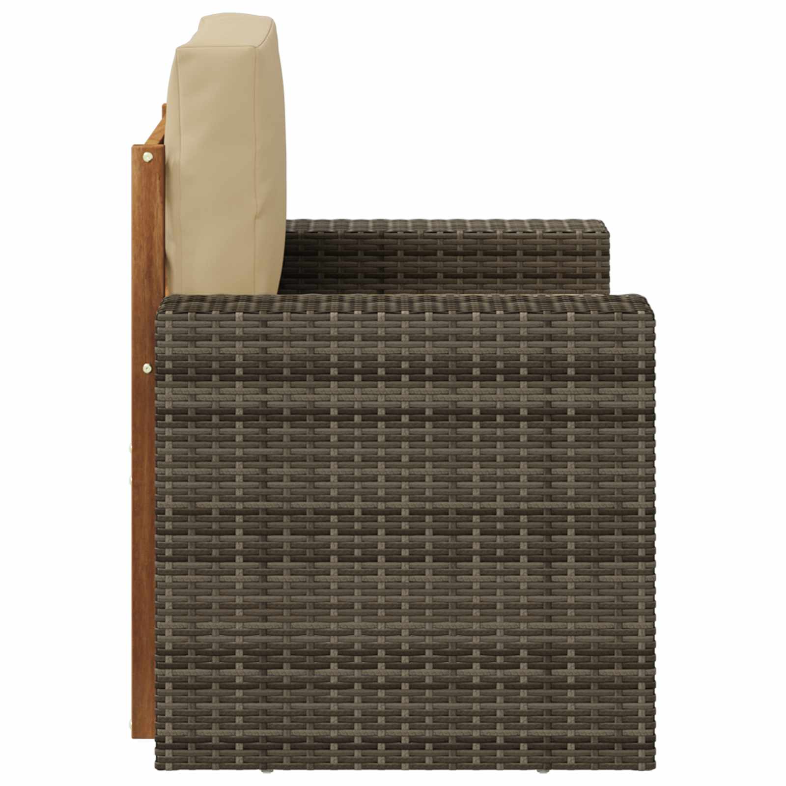 Udendørs Mellem Sofa Massivt Akacietræ Naturfarvet