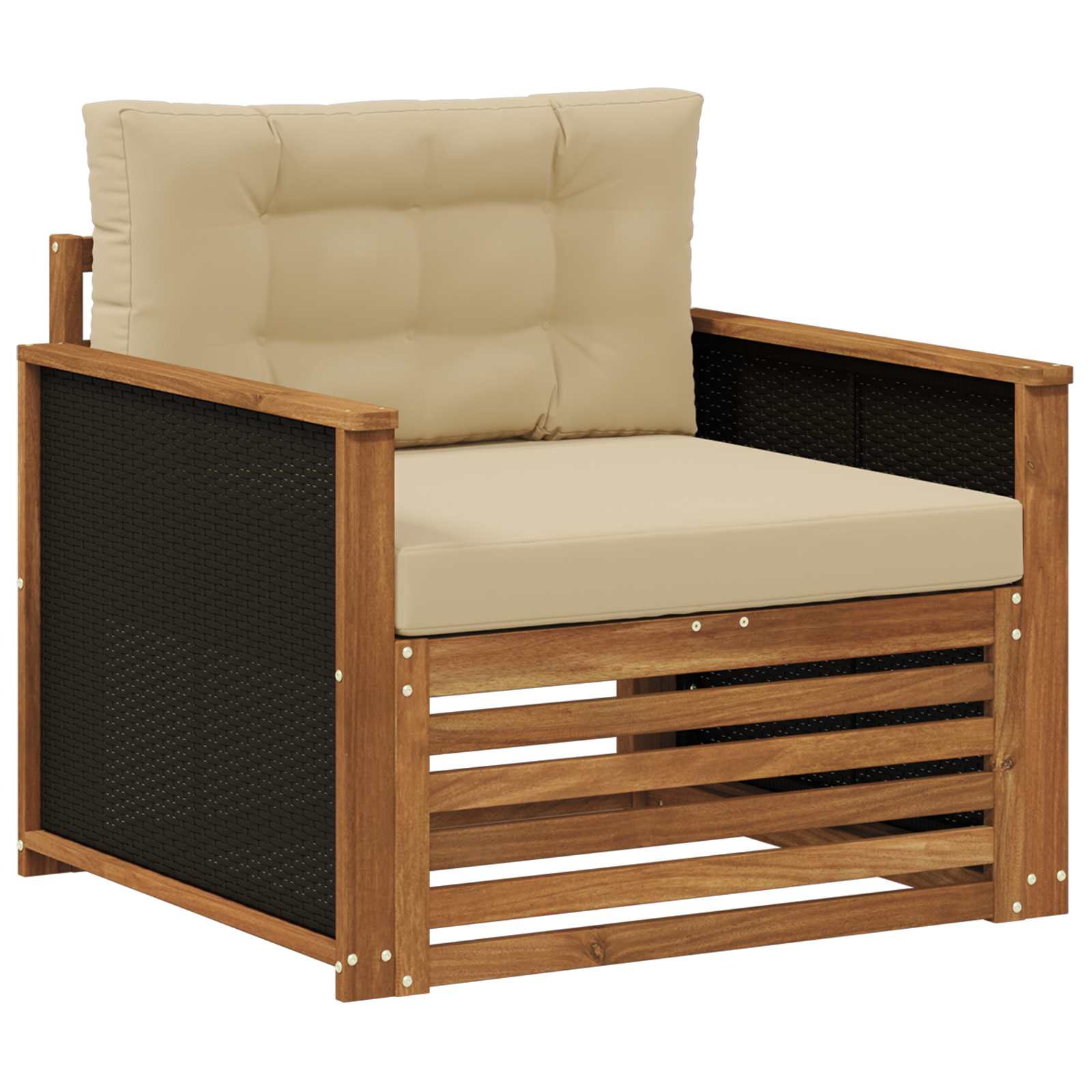 Udendørs Mellem Sofa Massivt Akacietræ Naturfarvet