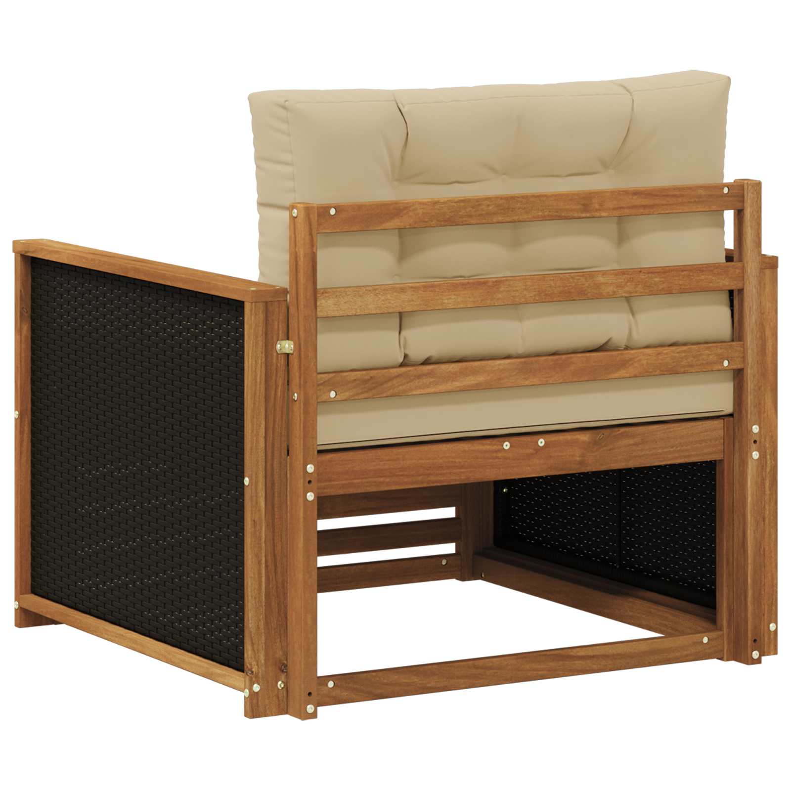 Udendørs Mellem Sofa Massivt Akacietræ Naturfarvet