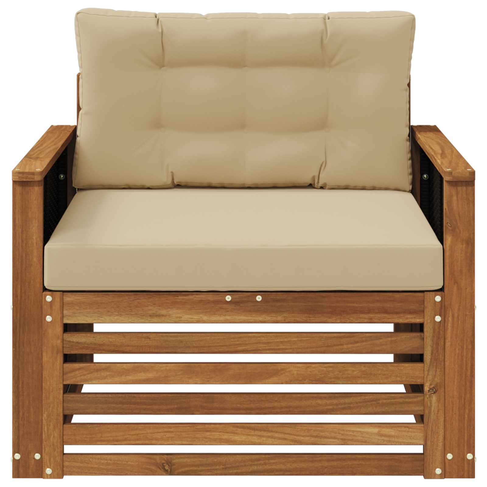 Udendørs Mellem Sofa Massivt Akacietræ Naturfarvet