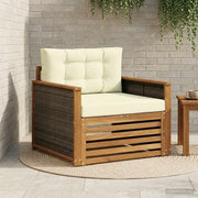 Udendørs Mellem Sofa Massivt Akacietræ Naturfarvet