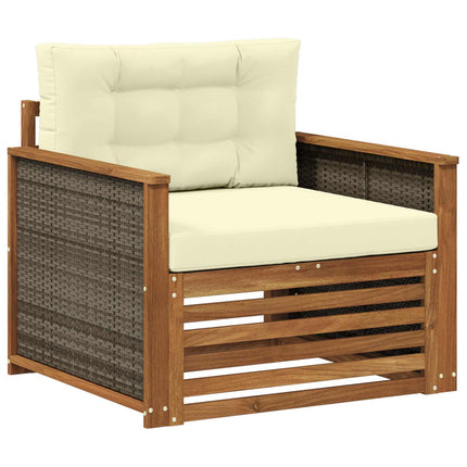 Udendørs Mellem Sofa Massivt Akacietræ Naturfarvet
