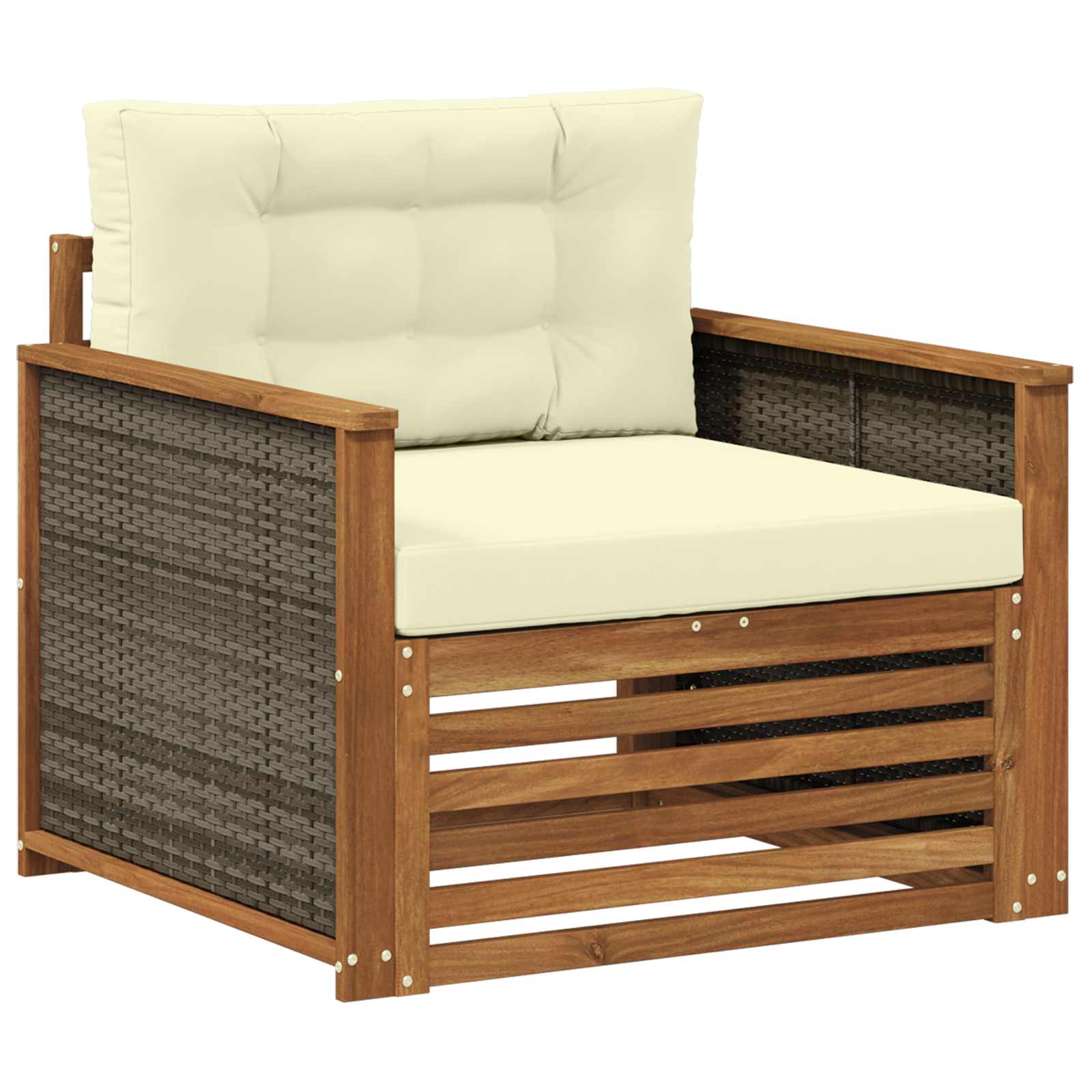 Udendørs Mellem Sofa Massivt Akacietræ Naturfarvet