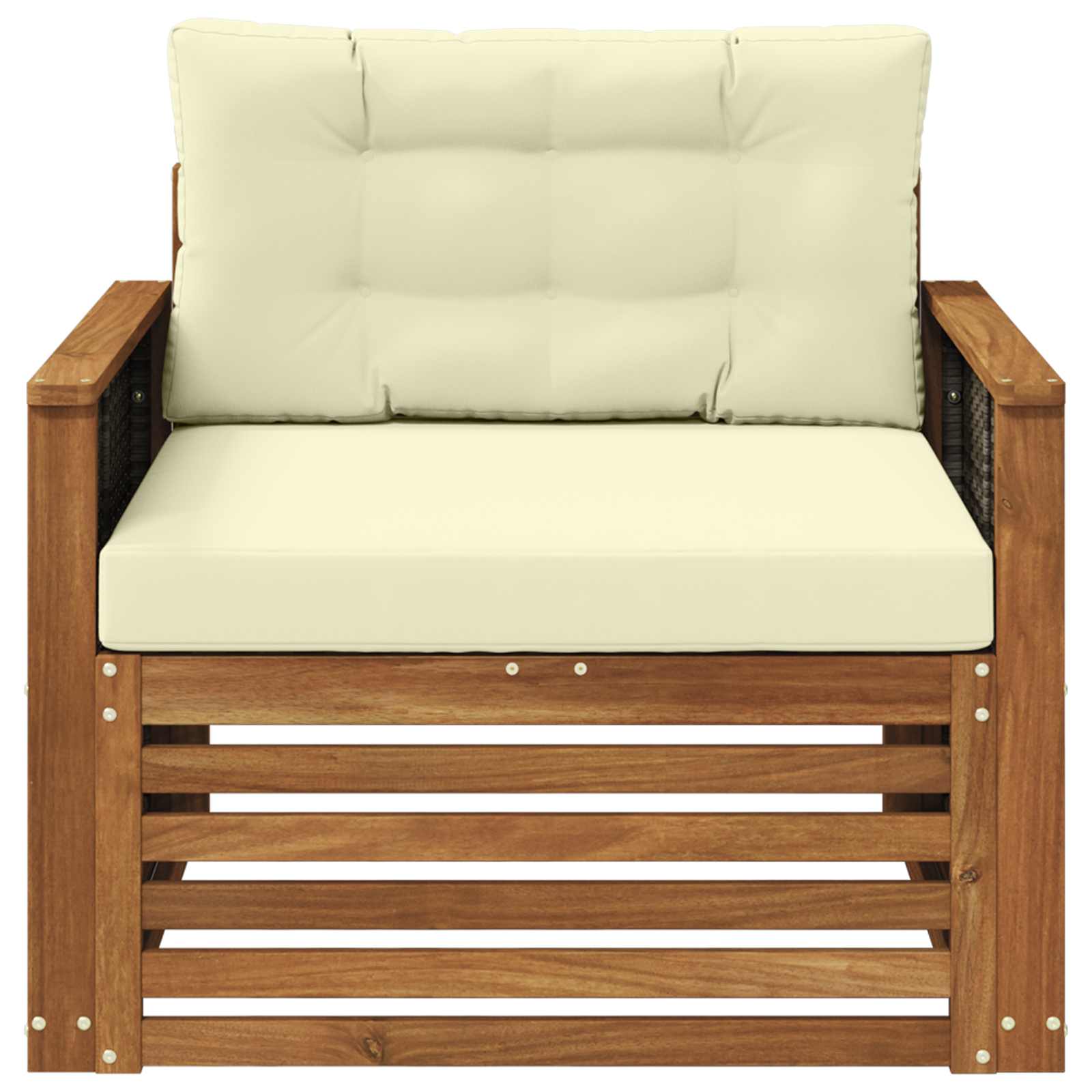 Udendørs Mellem Sofa Massivt Akacietræ Naturfarvet