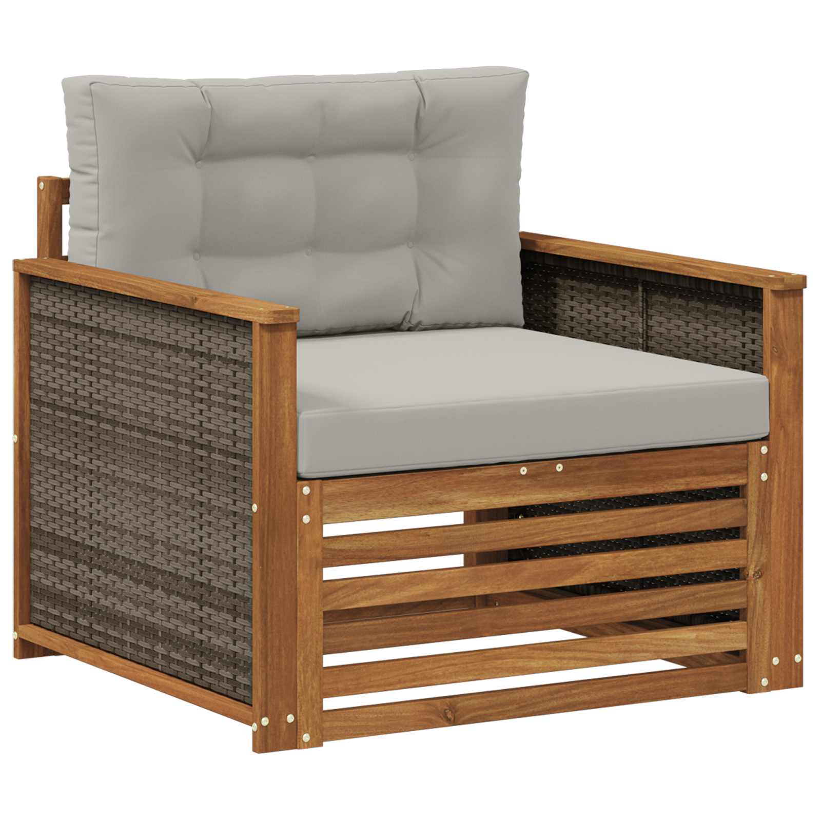 Udendørs Mellem Sofa Massivt Akacietræ Naturfarvet