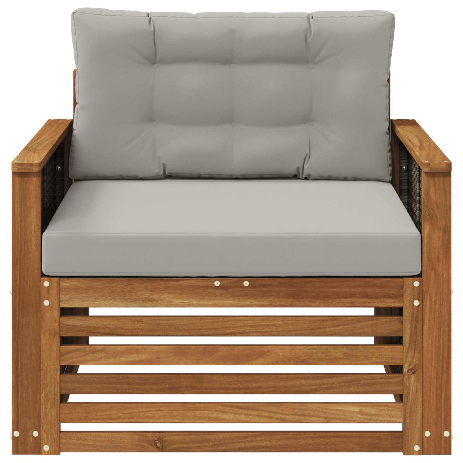 Udendørs Mellem Sofa Massivt Akacietræ Naturfarvet
