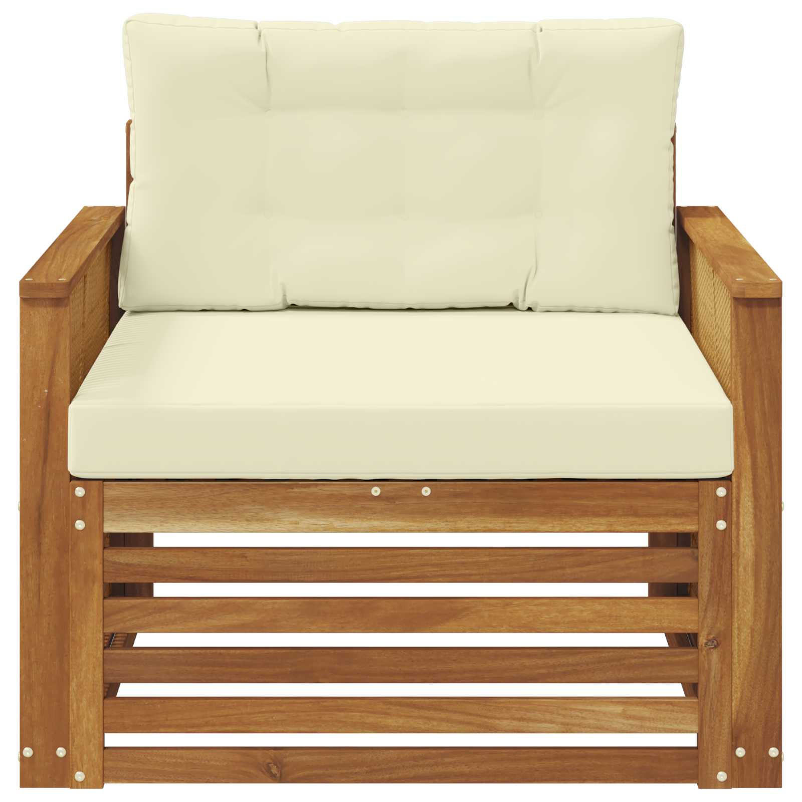 Udendørs sofa Massivt Akacietræ Naturlig og Fløde