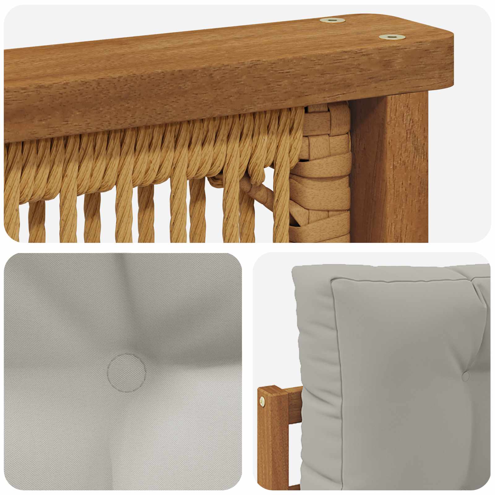 Udendørs Mellem Sofa Naturfarvet