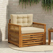 Udendørs Mellem Sofa Massivt Akacietræ Naturfarvet