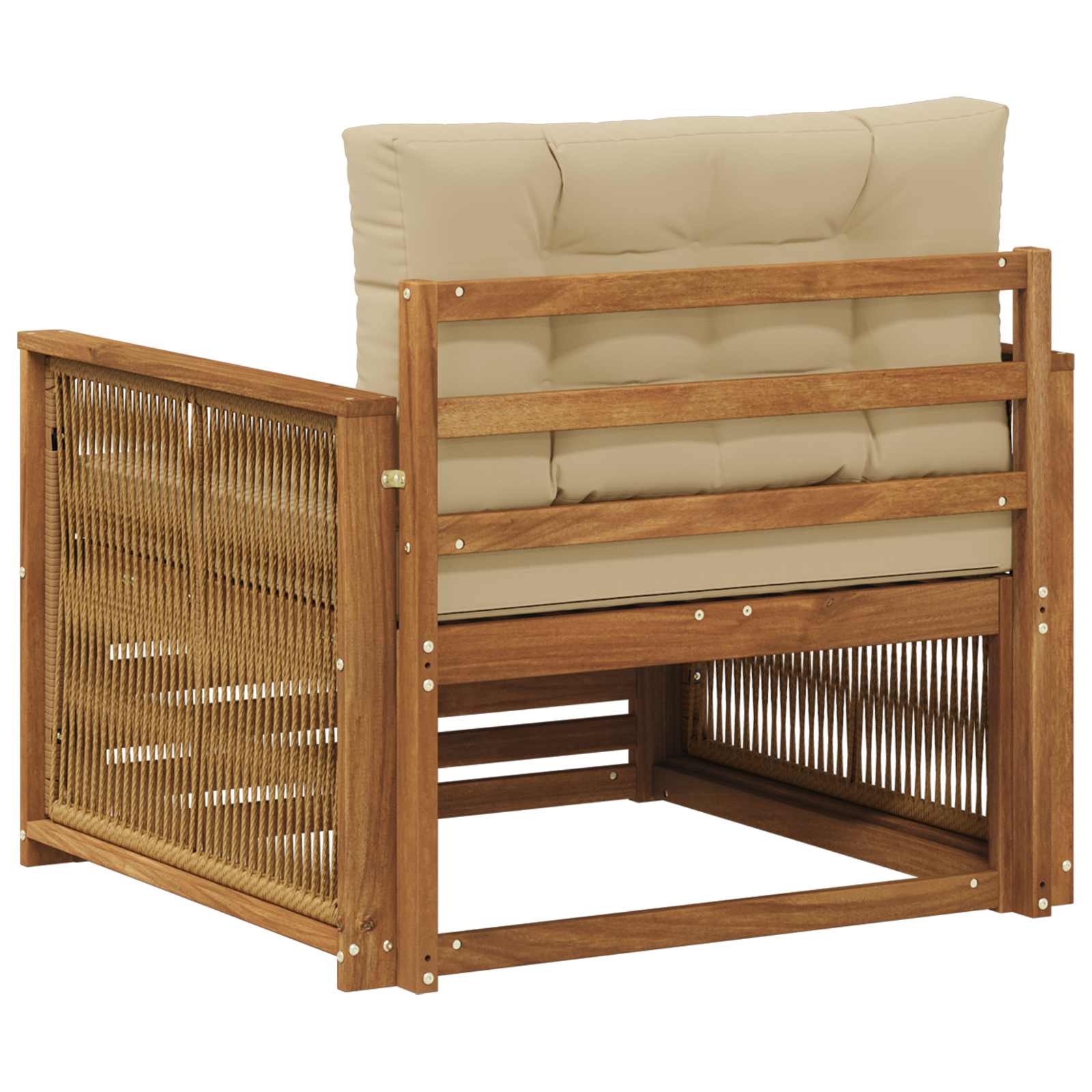 Udendørs Mellem Sofa Massivt Akacietræ Naturfarvet