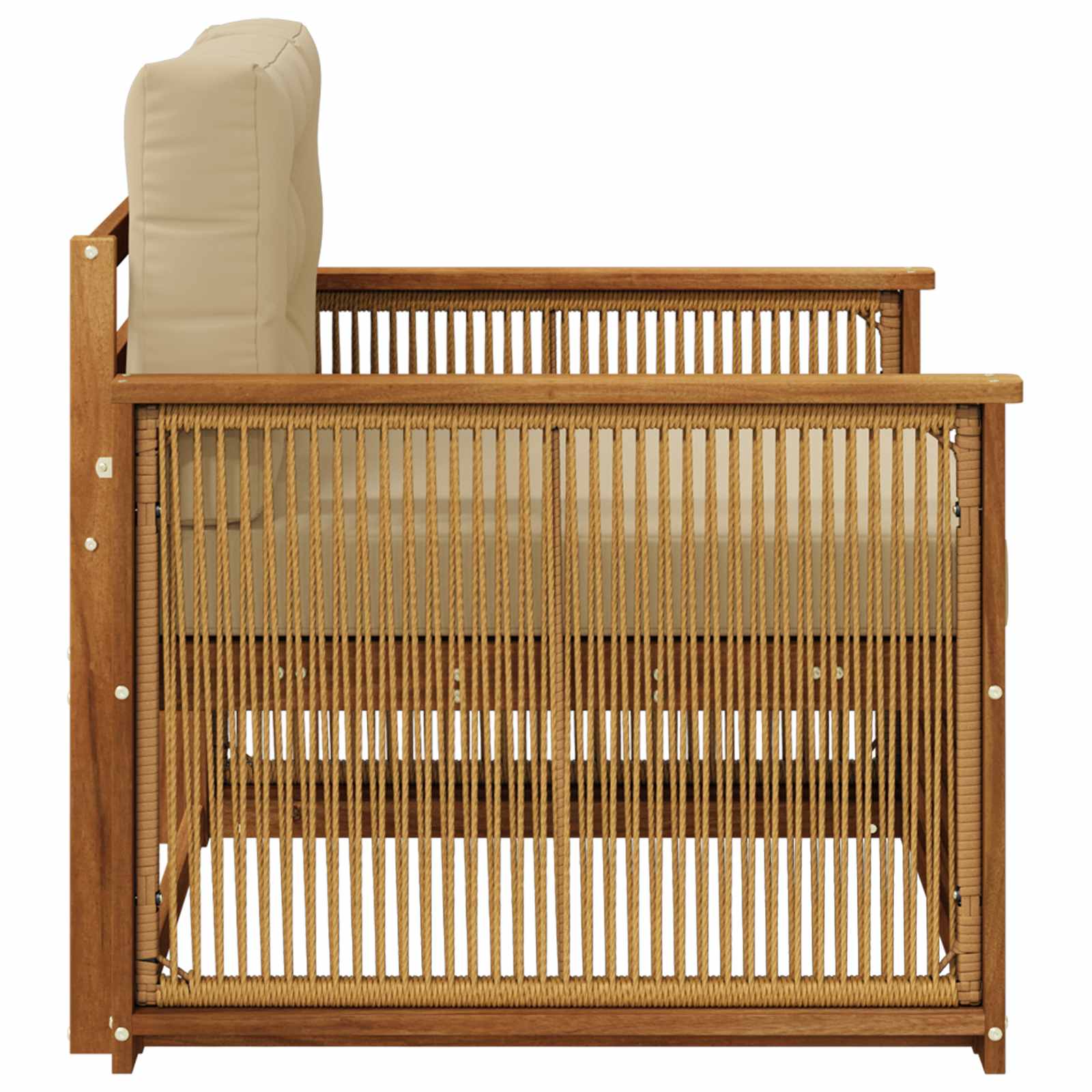Udendørs Mellem Sofa Massivt Akacietræ Naturfarvet