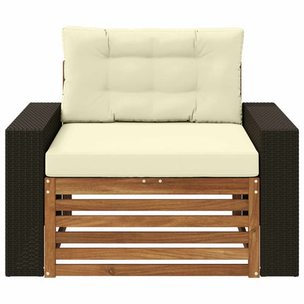 Udendørs Mellem Sofa Massivt Akacietræ Naturfarvet