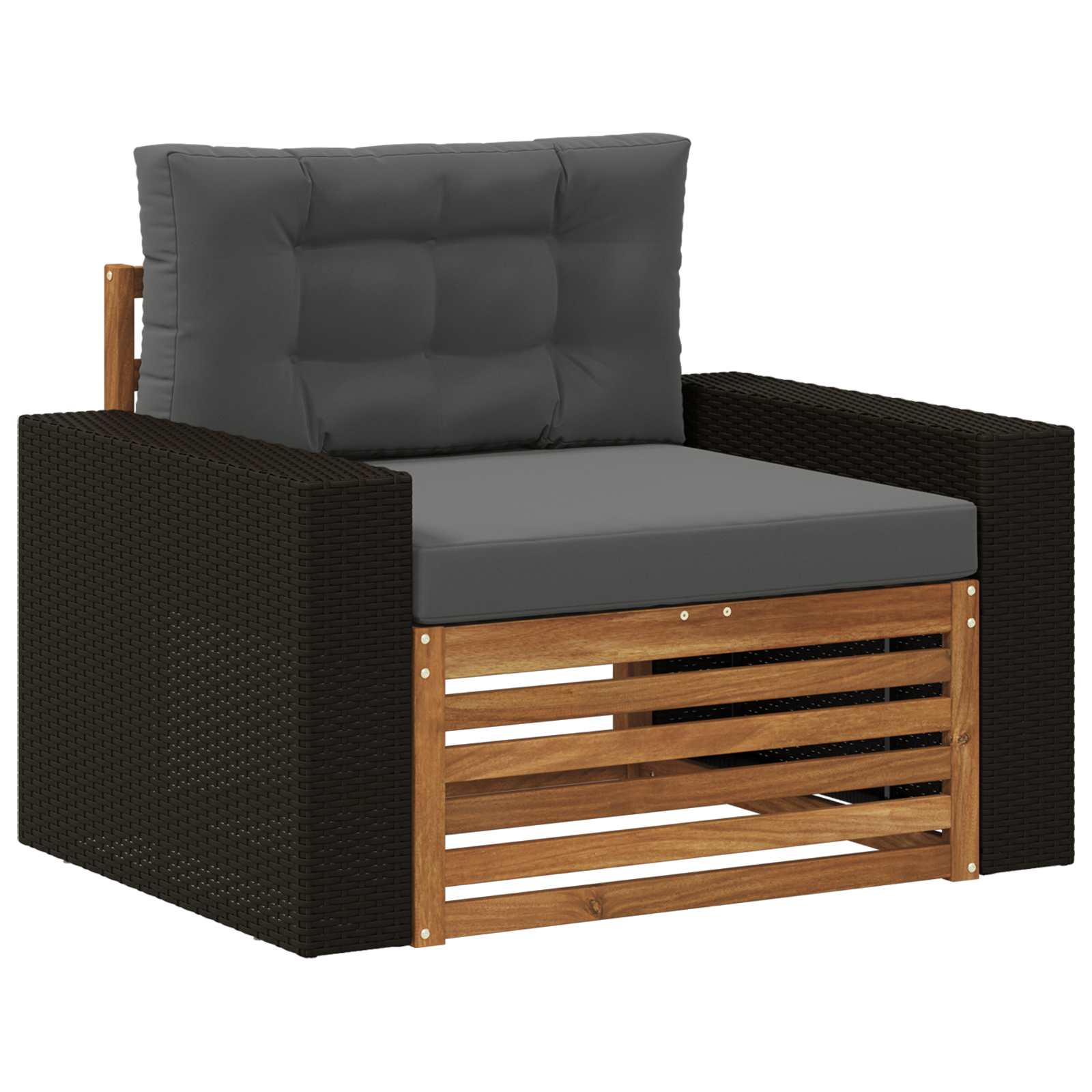Udendørs Mellem Sofa Massivt Akacietræ Naturfarvet