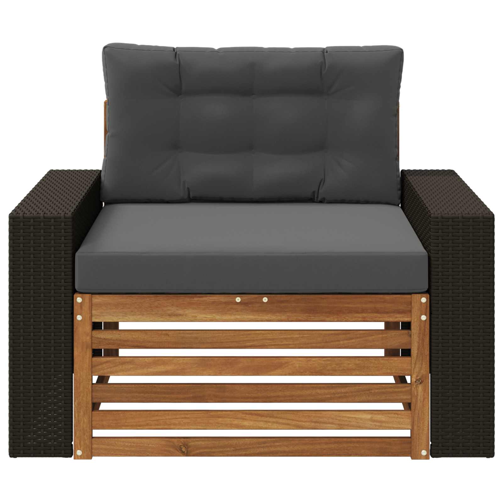 Udendørs Mellem Sofa Massivt Akacietræ Naturfarvet