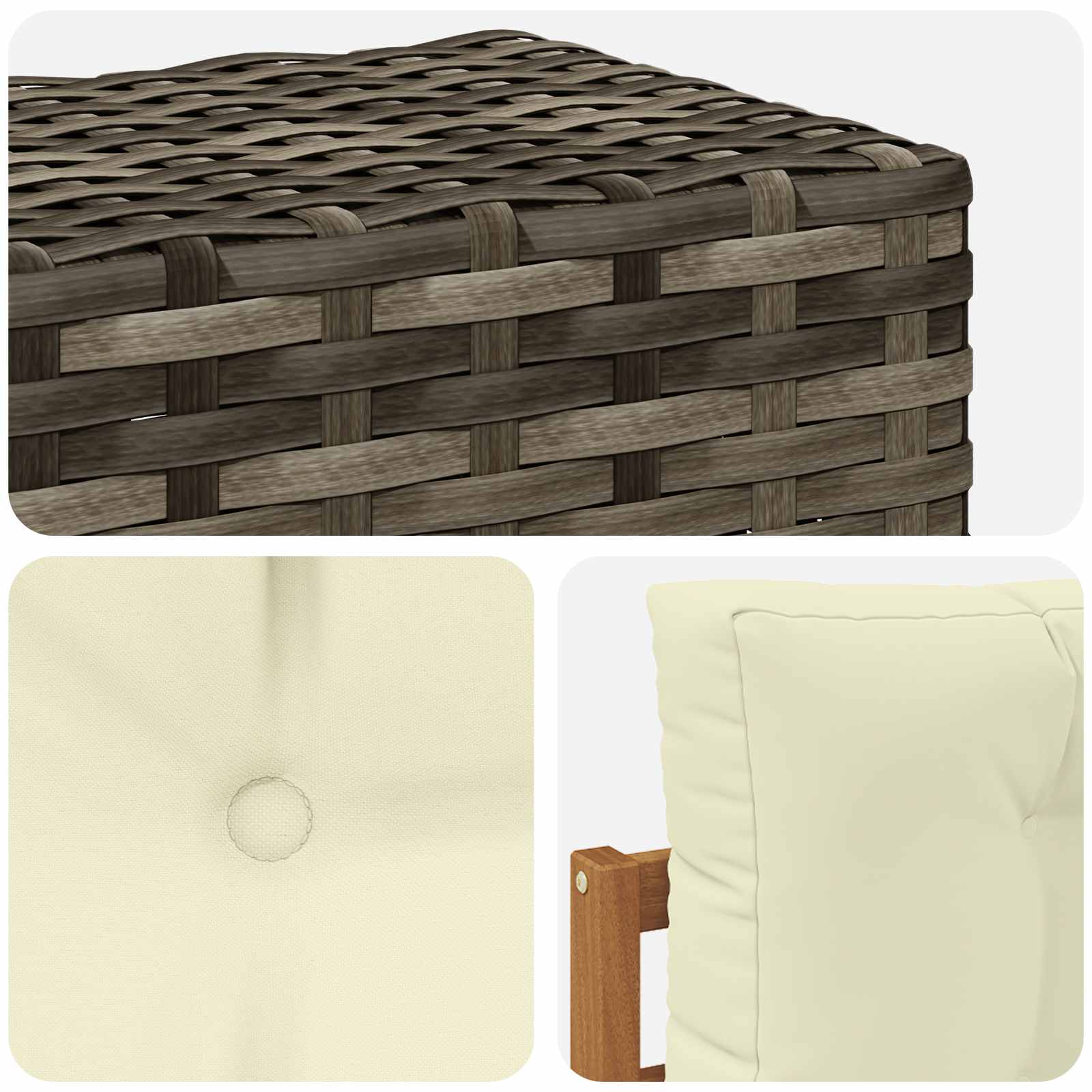 Udendørs Mellem Sofa Massivt Akacietræ Naturfarvet