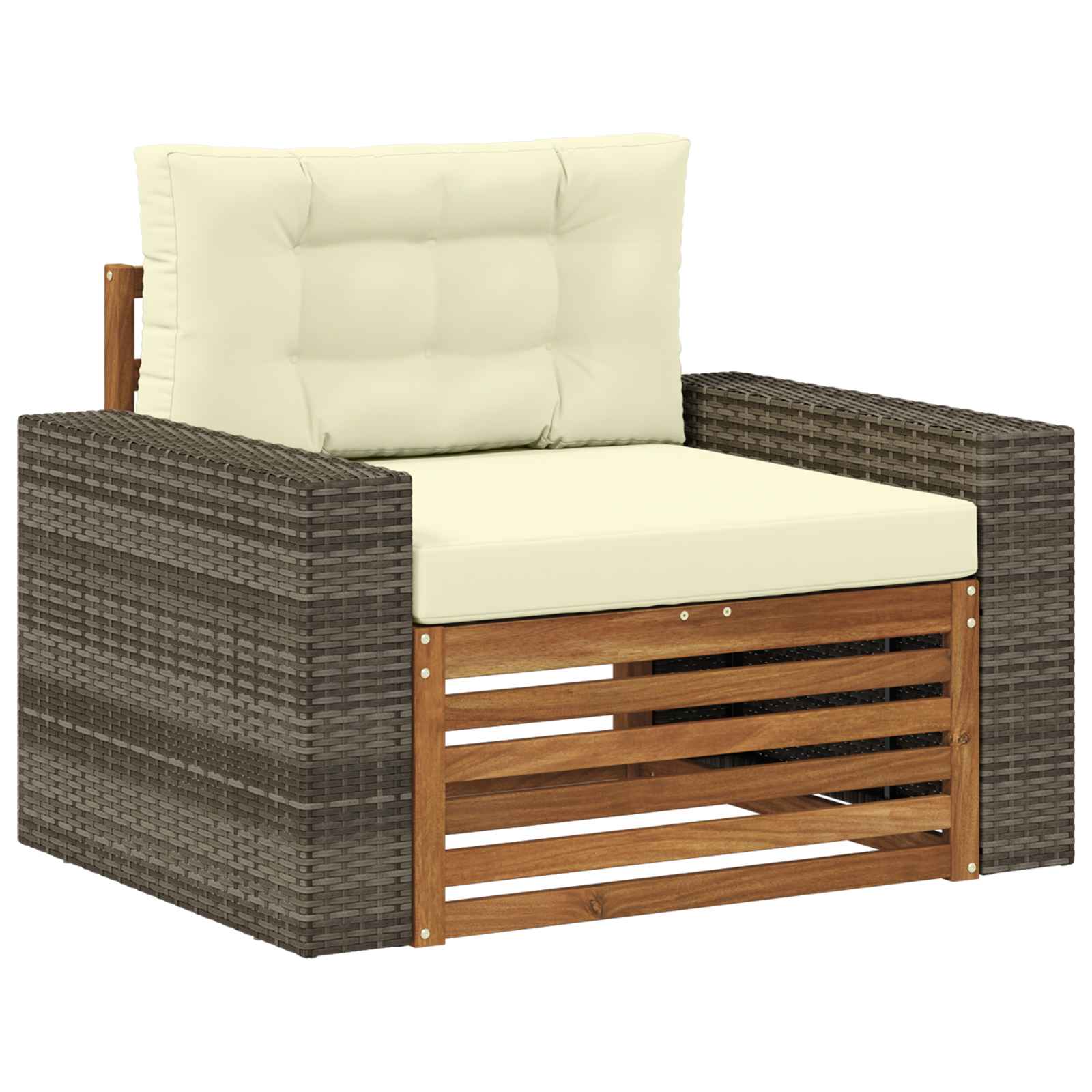 Udendørs Mellem Sofa Massivt Akacietræ Naturfarvet