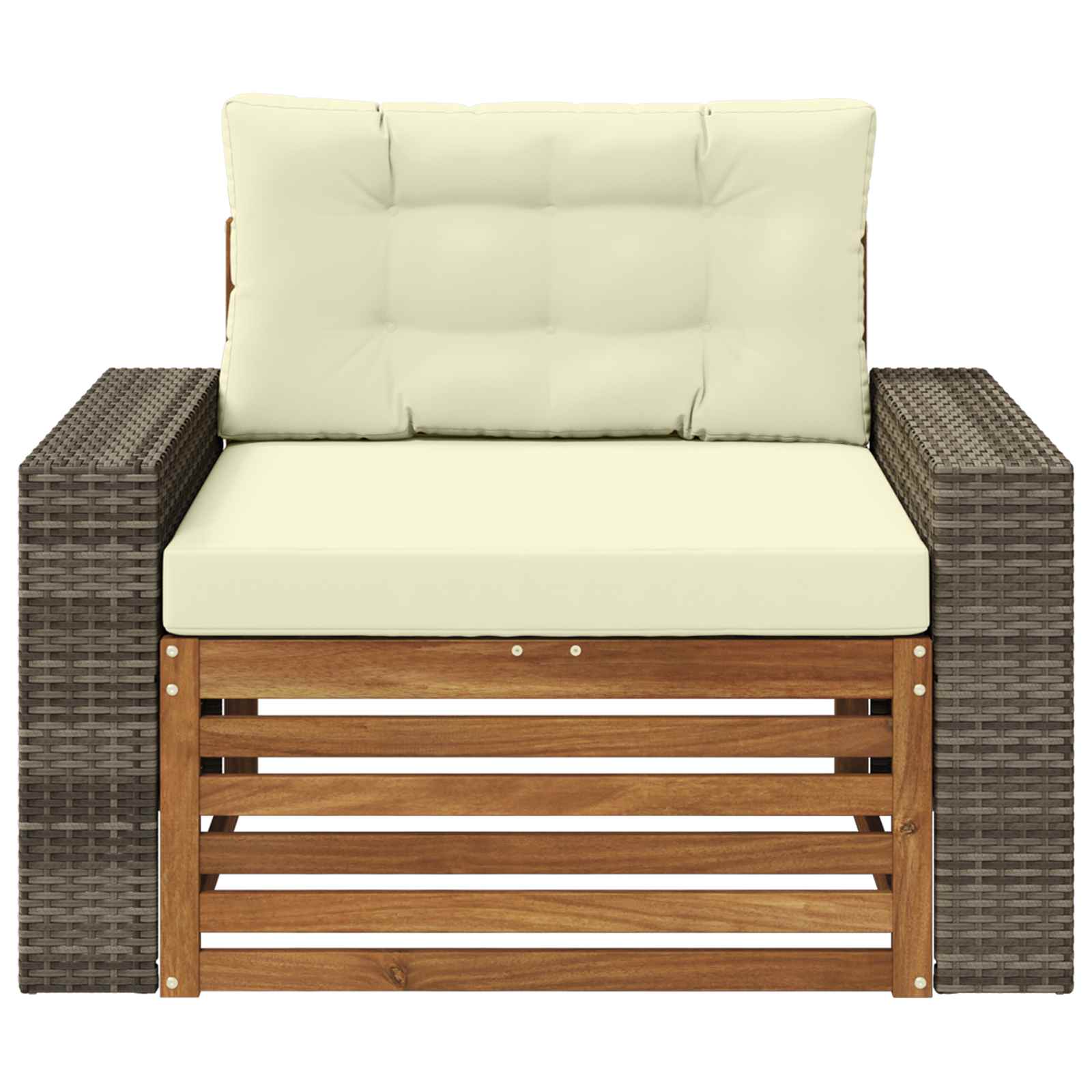 Udendørs Mellem Sofa Massivt Akacietræ Naturfarvet