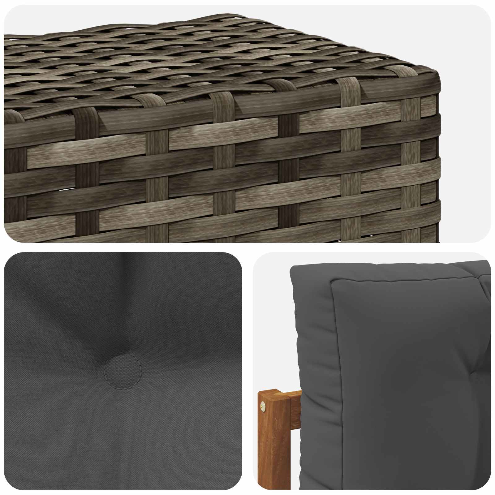 Udendørs Mellem Sofa Massivt Akacietræ Naturfarvet